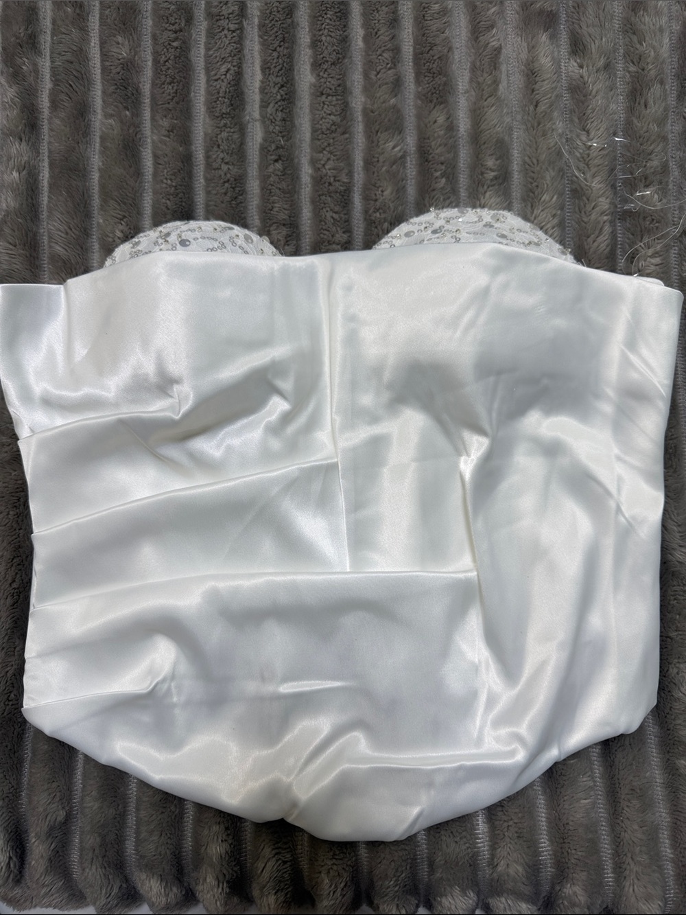 White Satin Strapless Bustier Top
